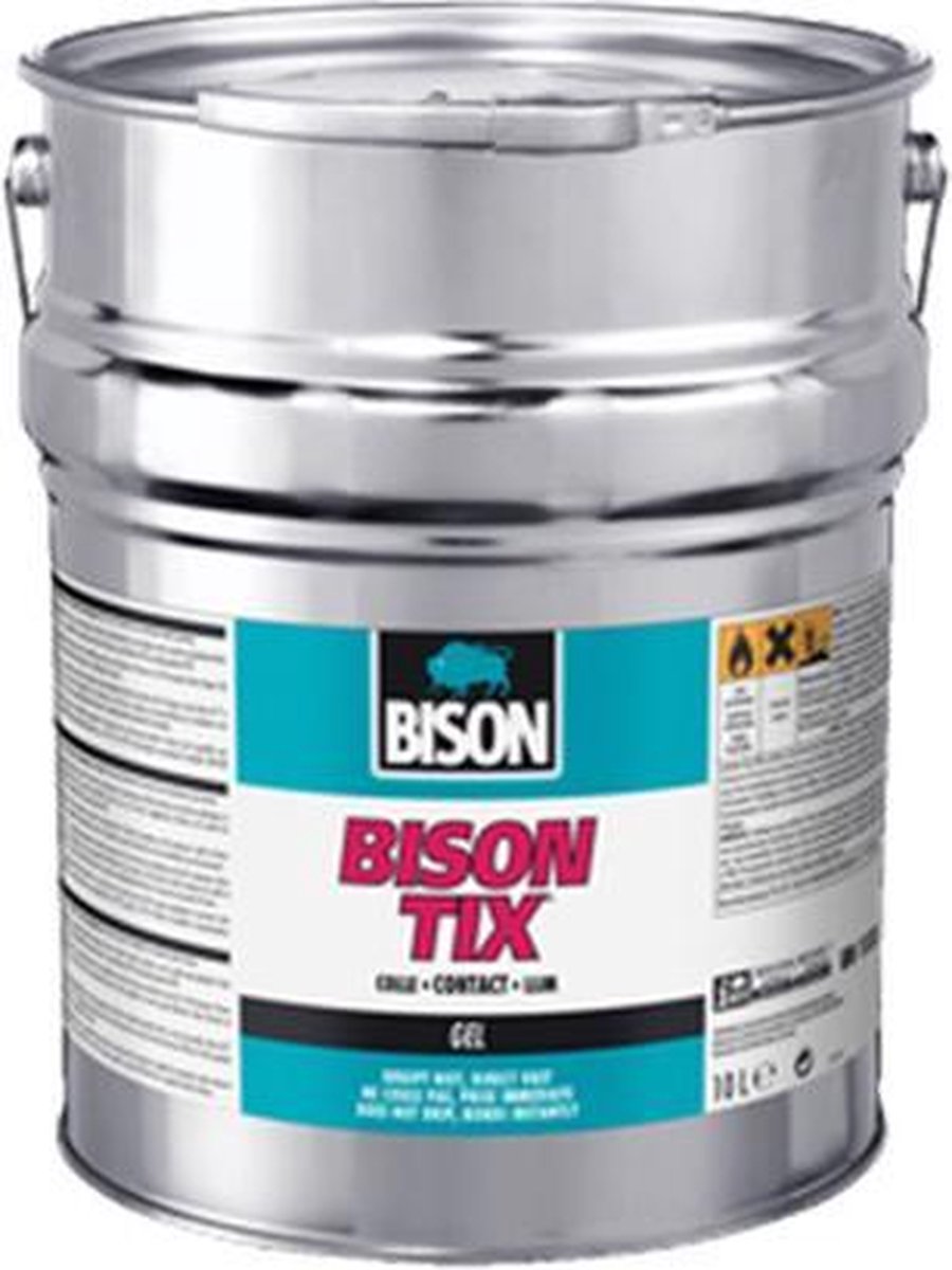 Bison tix® bidon 5 l. en forme de gel, super résistant, universel, adhésif de contact, finition imperméable, facile à utiliser, adapté à d'innombrables réparations, facile à appliquer