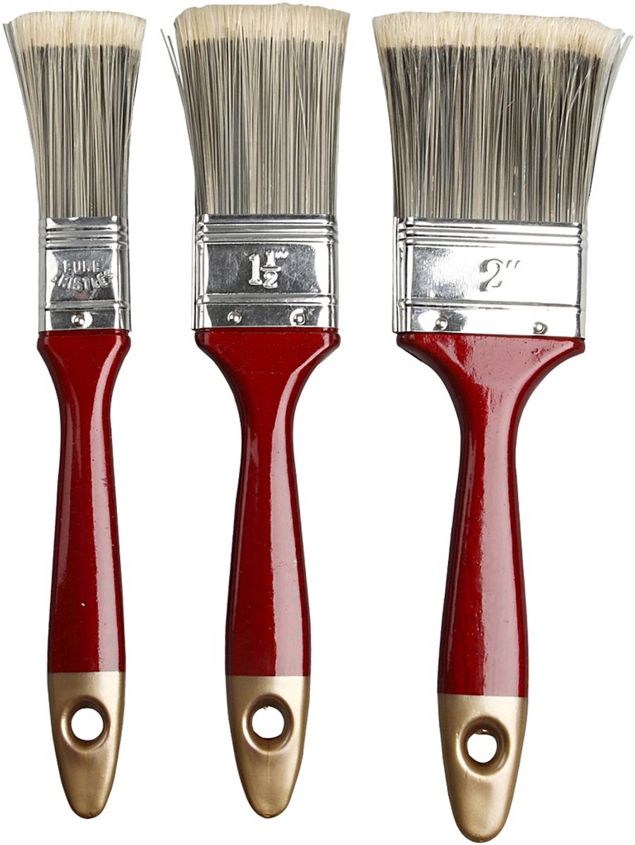 Creativ company pinceaux à vernis creotime rouge 3 pièces