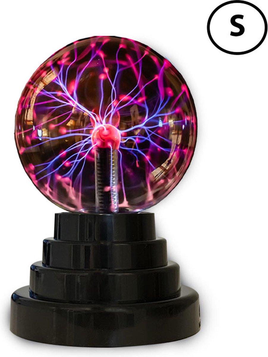 Boule plasma I-total - lampe disco - lampe plasma - sensible au toucher - sensible au son - sans fil - noir - 14 cm - petit