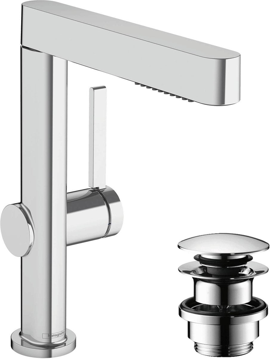 Hansgrohe Finoris - robinet de lavabo - avec bouchon de vidange - 230 mm - douchette extractible - 2 fonctions de jet - chrome