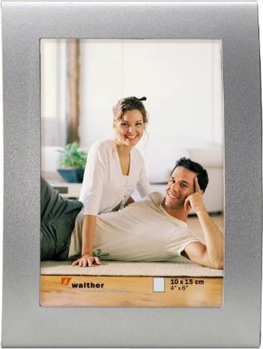 Walther basixx - cadre portrait en métal - format photo 10x15 cm - argent