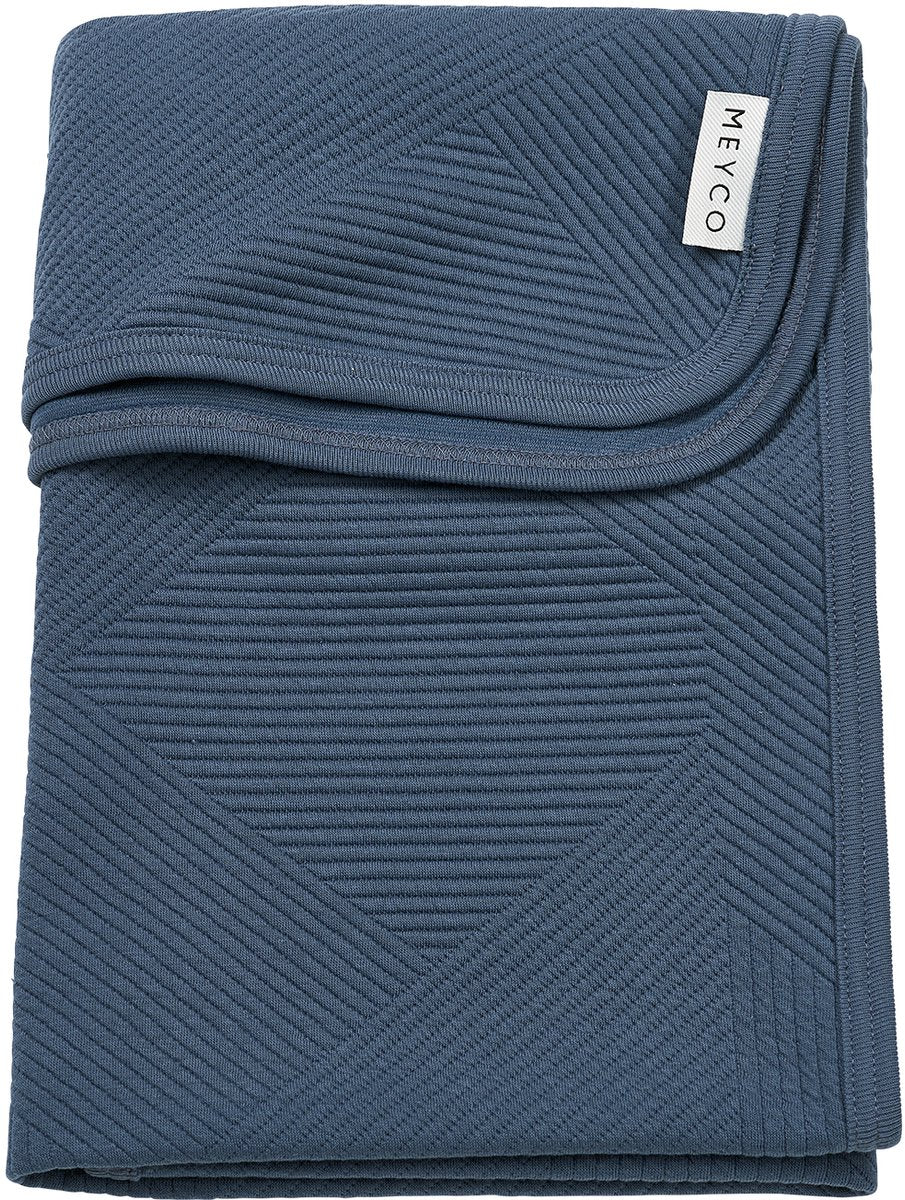 Couverture de berceau jacquard Meyco - indigo - 100x150cm - 0,5 tog