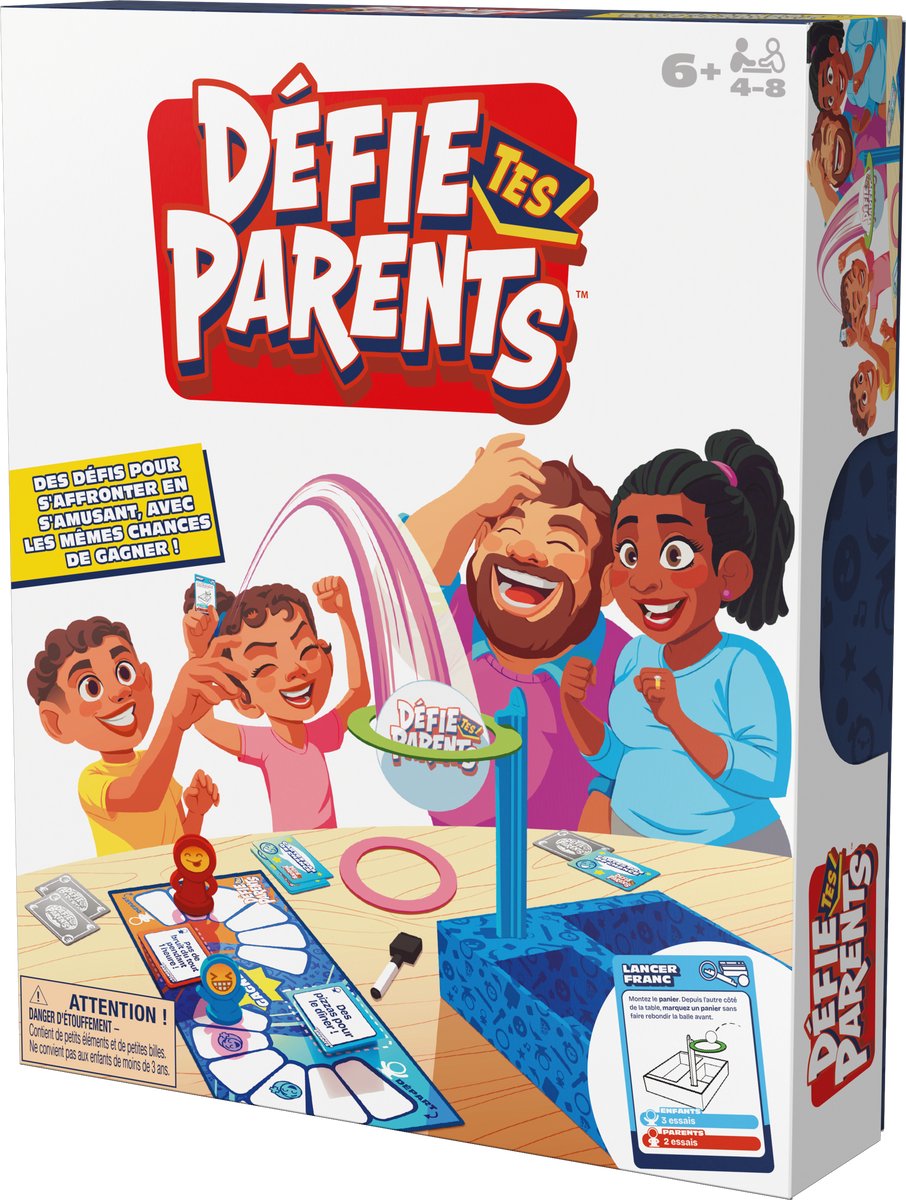 Les jeux Spin Master battent vos parents ! édition 2025 avec de nouveaux défis et cartes, jeu familial convivial, activité ludique pour enfants, adultes et soirée de jeux avec toute la famille, 4 à 8 joueurs