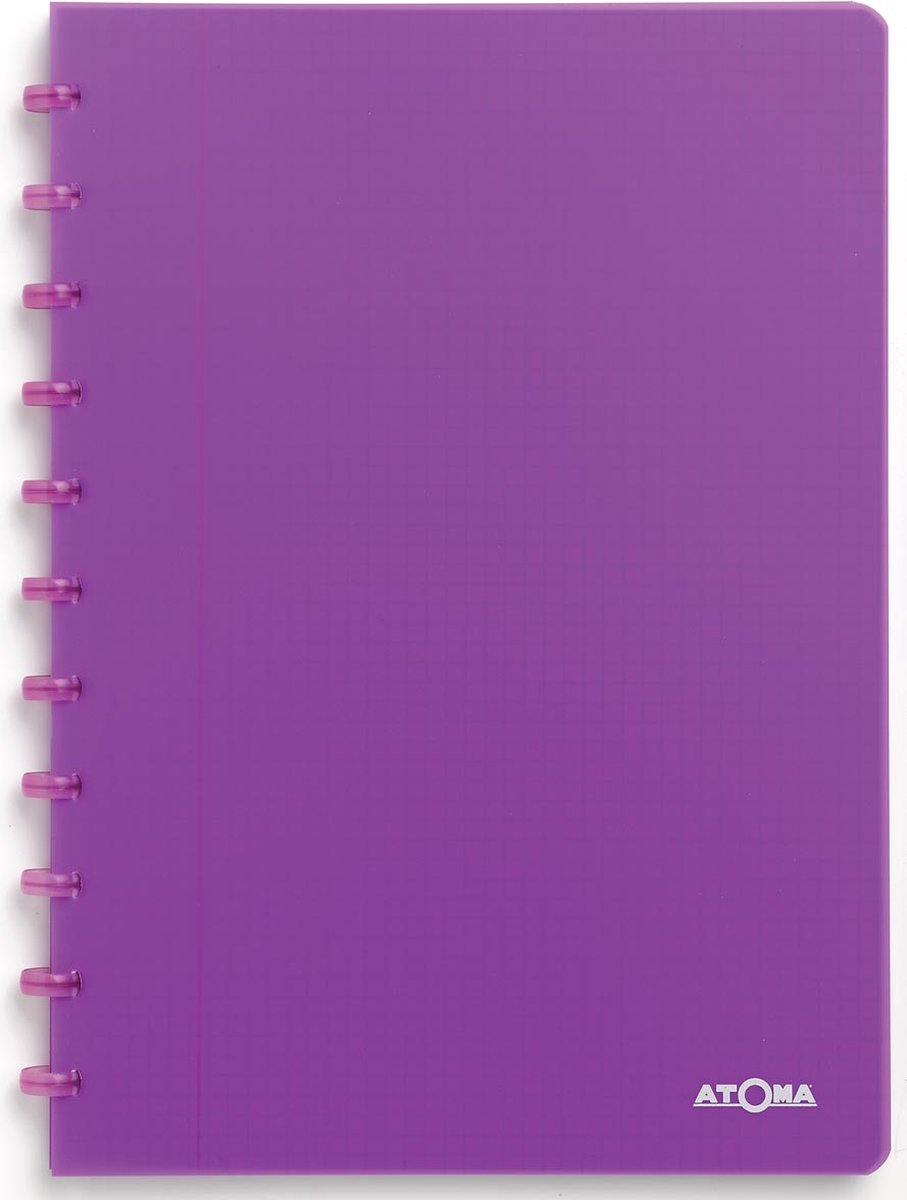 Carnet tendance Atoma, ft a4, 144 pages, carreaux 5 mm, violet transparent