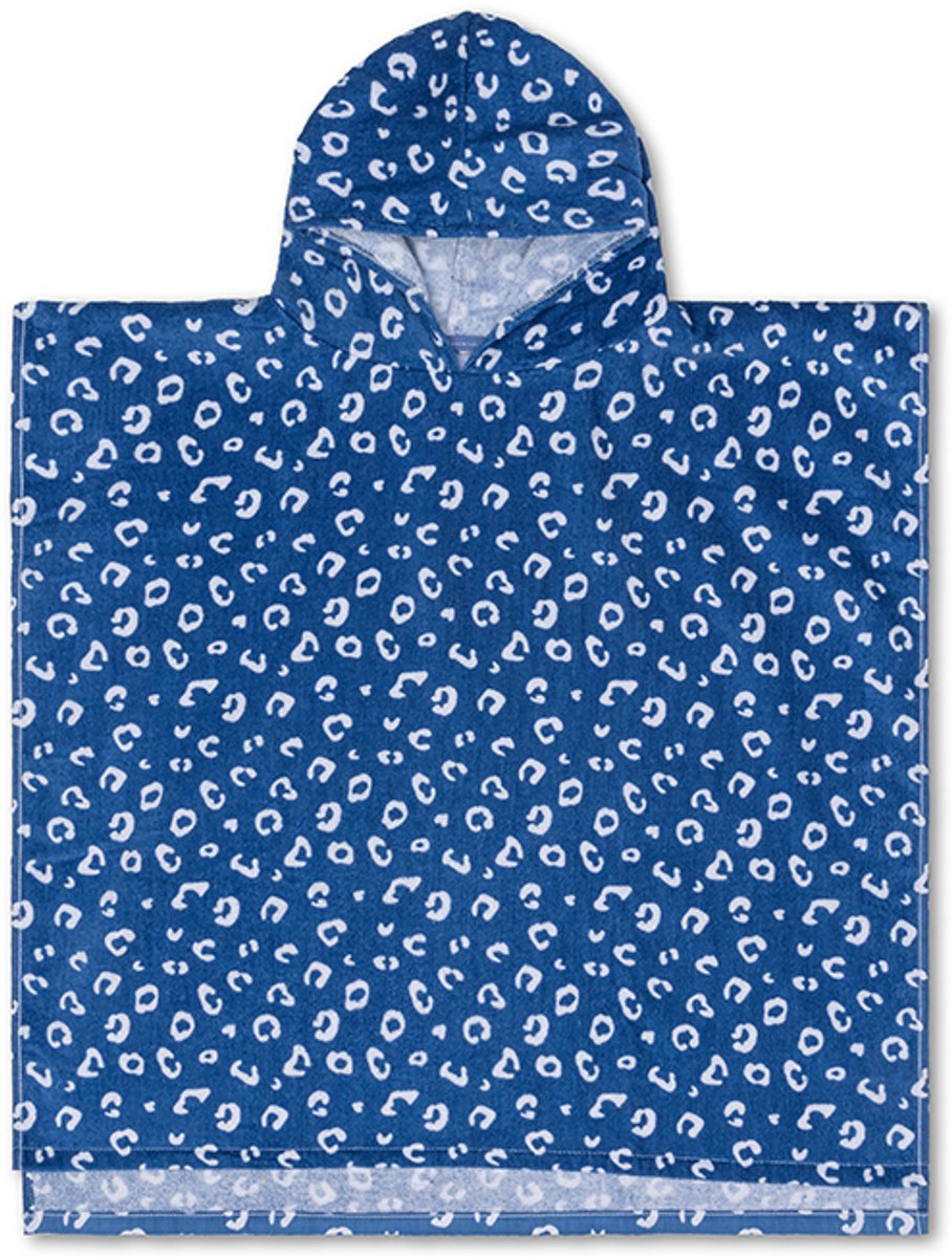 Léopard | poncho de plage bleu 65 x 65 cm