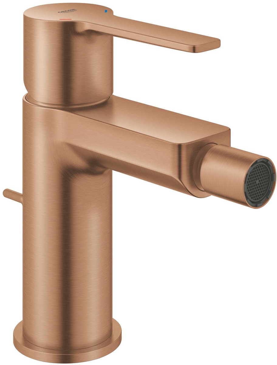 Grohe Lineare nouveau mitigeur de bidet taille S – rotule – ecojoy – avec vidage – brossé chaud coucher de soleil
