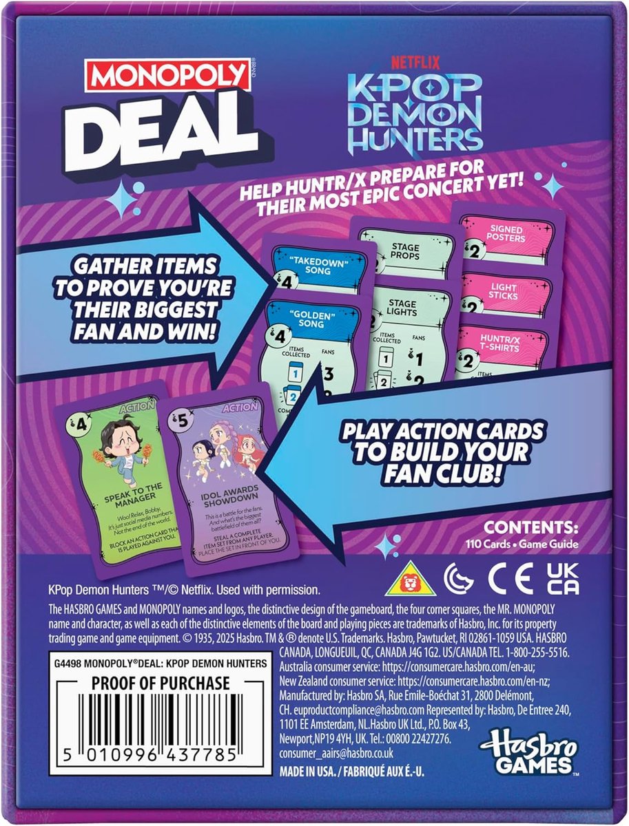 Hasbro monopoly kaartspel kpop demon hunters - gezelschapsspel.