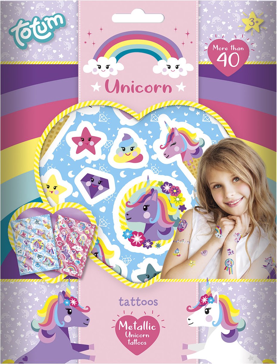 Tatouages métalliques à licorne totum