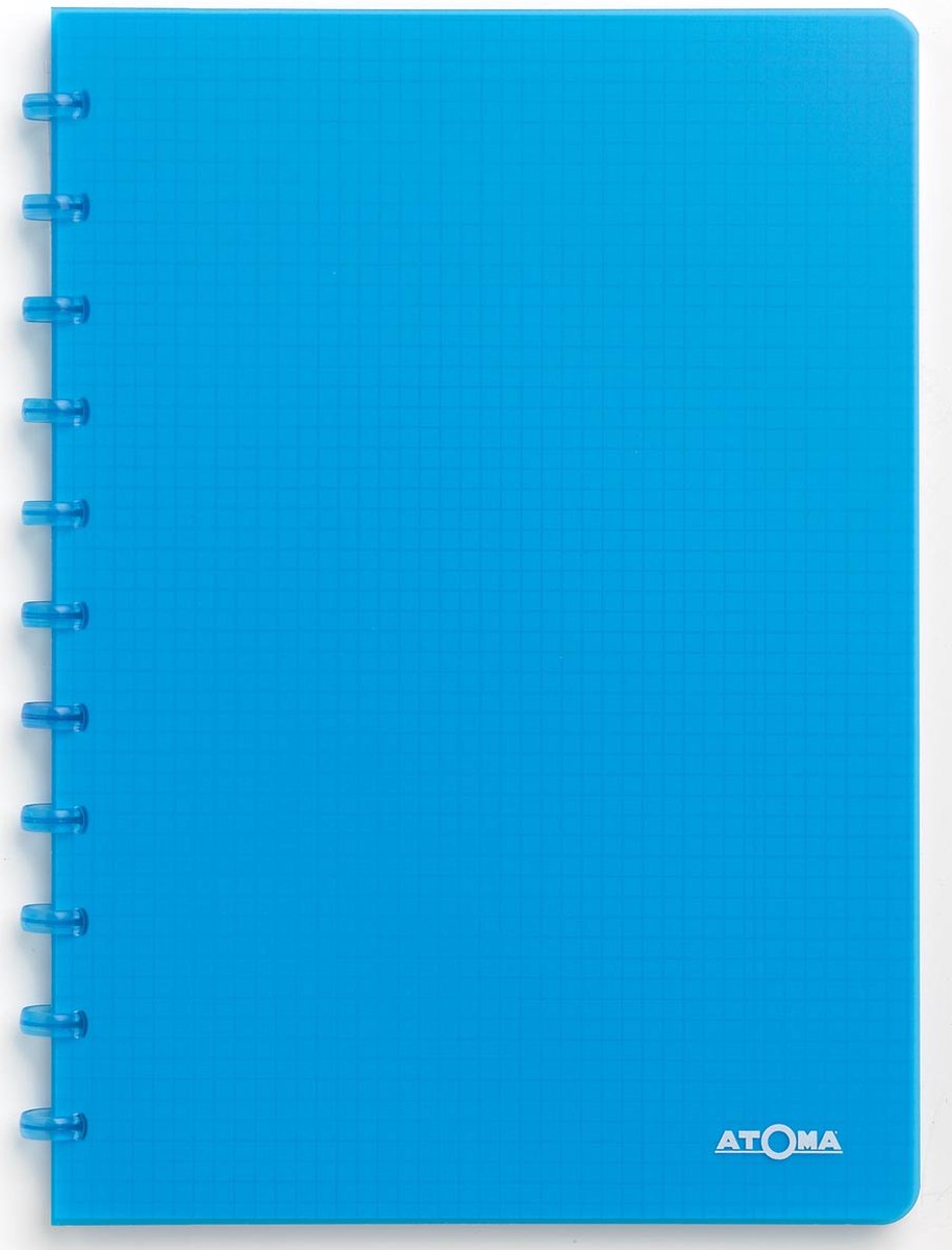 Carnet tendance Atoma, ft a4, 144 pages, carreaux 5 mm, turquoise transparent