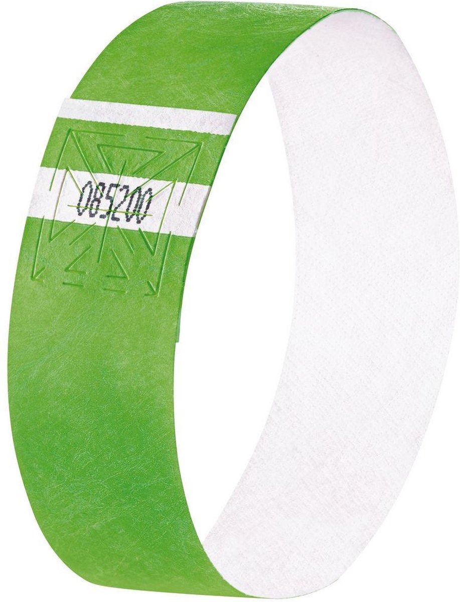Bracelets événementiels Sigel - super doux - 255x25mm - vert fluo - 120 pièces - eb212