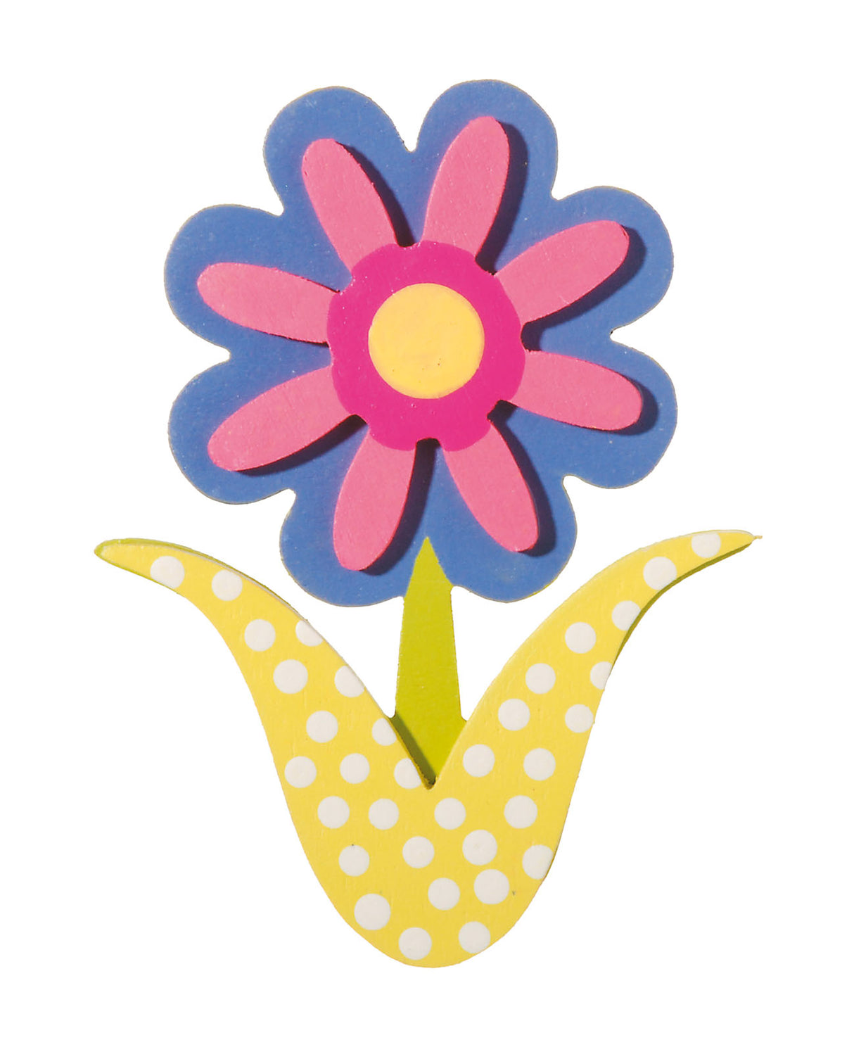 Darice • fleur en forme de bois peint avec tige