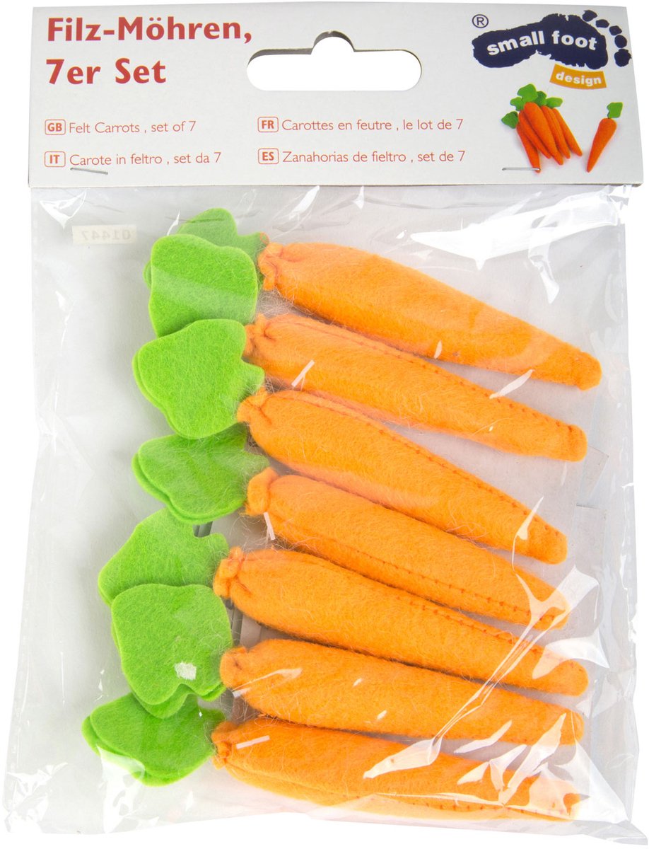 Small foot - jouet nourriture carottes feutre, 7pcs.