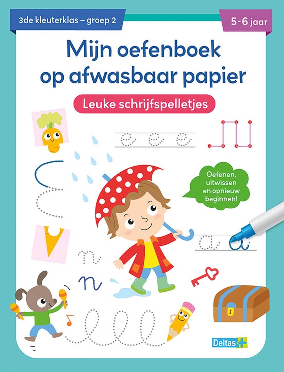 Deltas cahier d'exercices papier lavable jeux d'écriture amusants (5-6 ans)