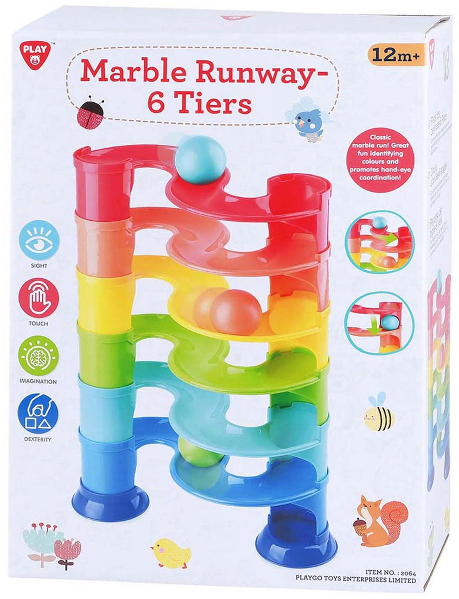 Piste de billes Playgo avec 2 grosses boules - 11 pièces.