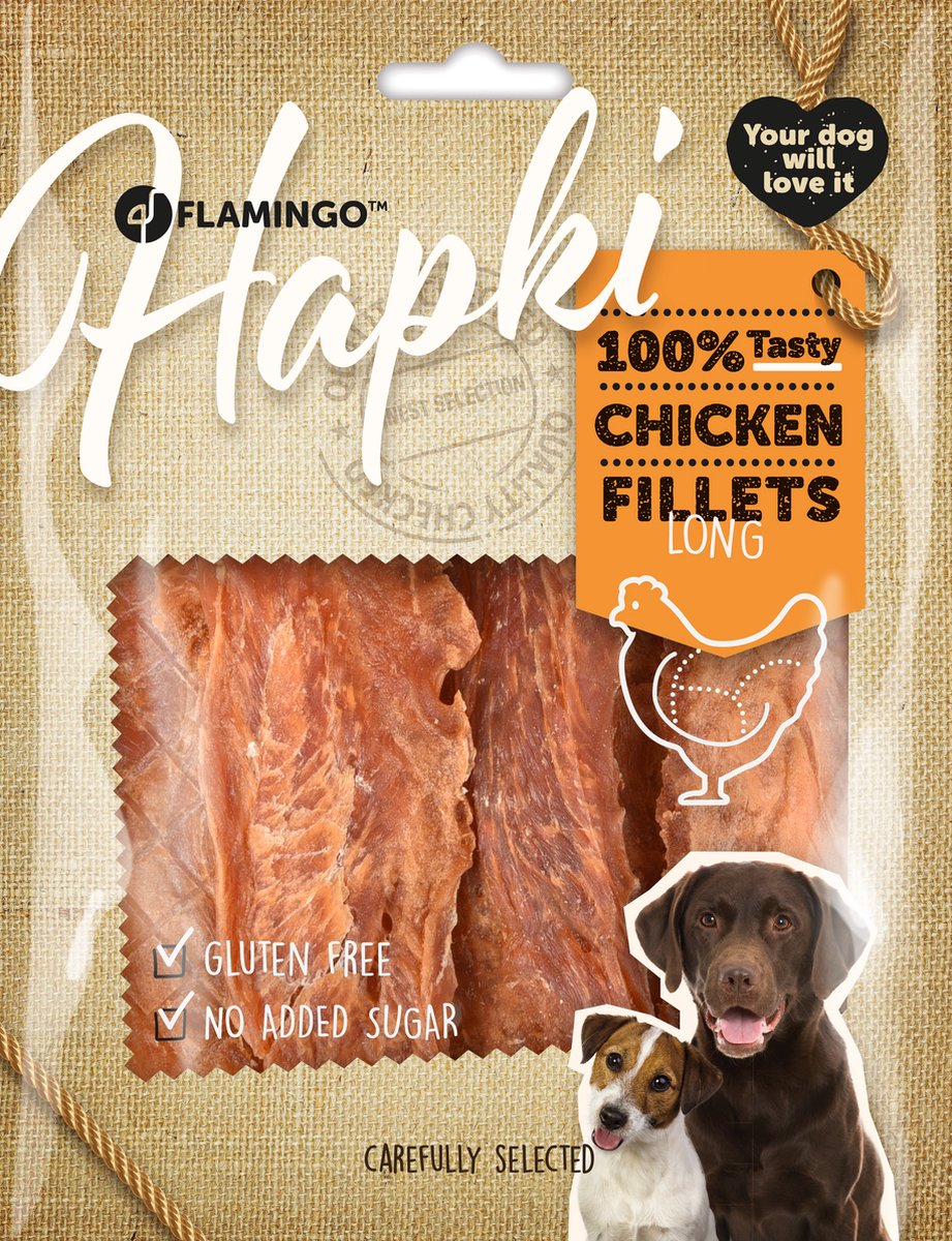 Snack pour chien Flamingo – lanières de poulet – snacks pour chiens – snacks pour chiens – friandises pour chiens – sans gluten – sans sucre ajouté – 800g