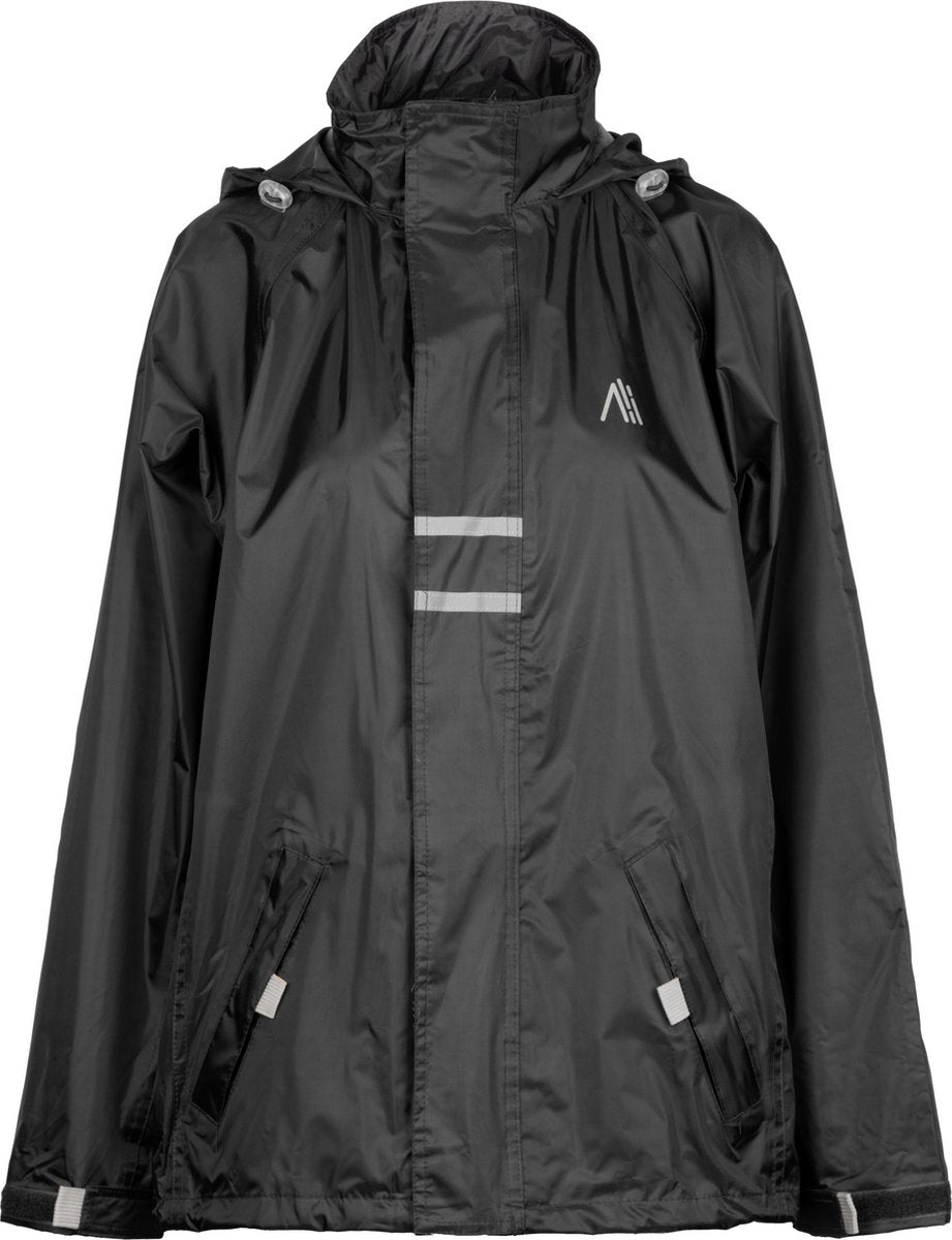 Ralka regenjack waterdicht reflectie - junior - zwart - 176