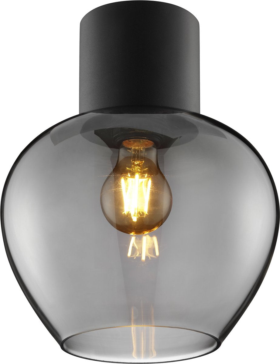 Brilliant ligari - plafonnier - ø 23 cm - e27 max 1x20w - fumée noire