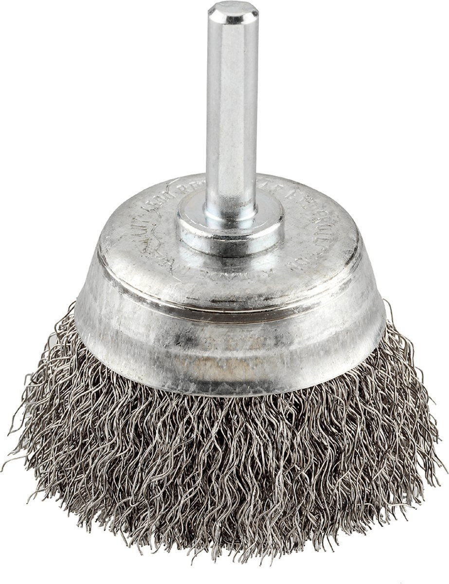 Kwb - brosse boisseau sur tige - 50mm - fil d'acier ondulé