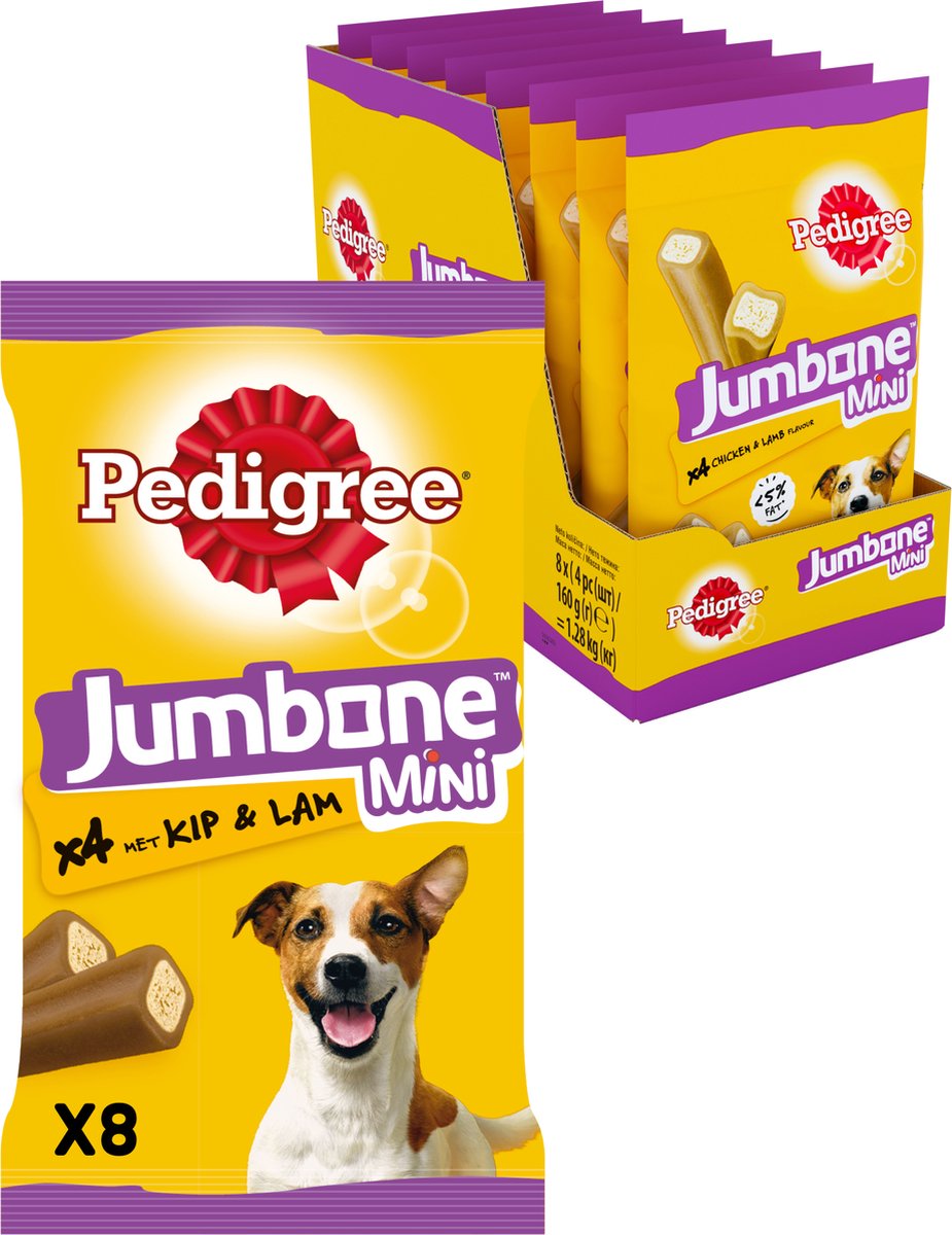Snacks pour chiens Pedigree - jumbone mini - poulet agneau - 8x4 pièces