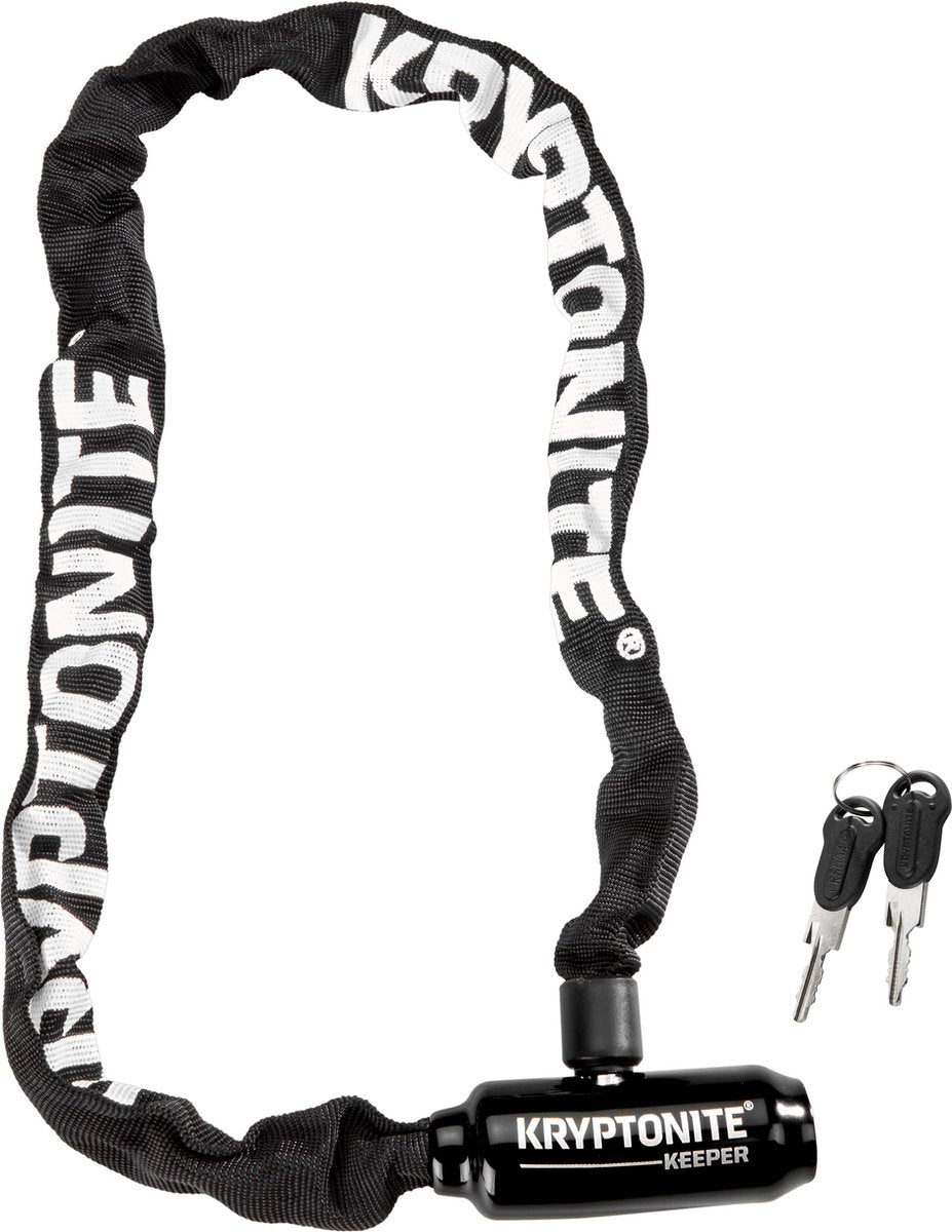 Chaîne Kryptonite keeper 585 avec cadenas intégré - cadenas de chaîne de vélo - cadenas de vélo avec chaîne vélo électrique - 85 cm - acier - noir