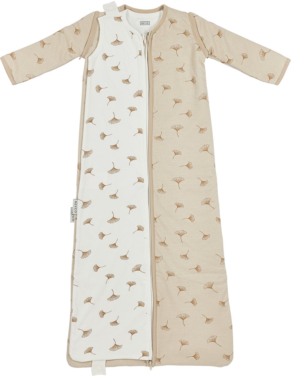 Meyco baby studio collection ginkgo gigoteuse 4 saisons deluxe - sable doux - 3,0 tog