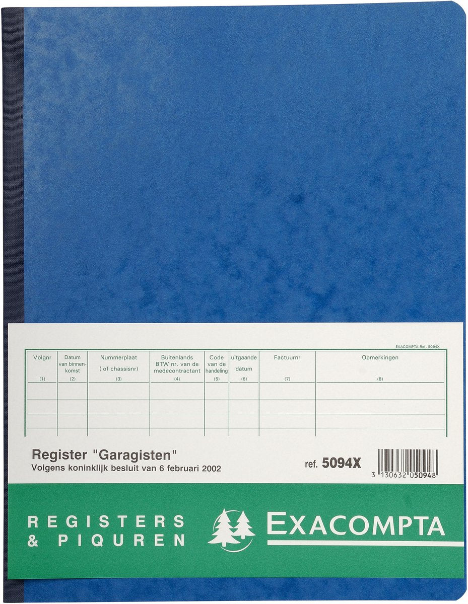 Exacompta piqure 32x25 garages 80 bl - assortis - 5094x