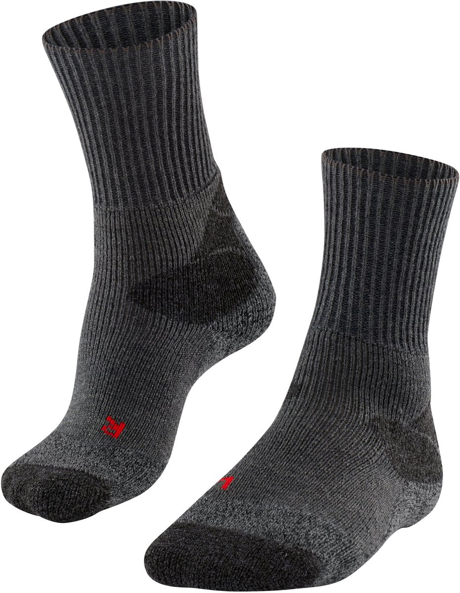 Falke tk-x expédition rembourrage ultra épais laine matériau fonctionnel chaussettes de randonnée hommes gris - taille 46-48