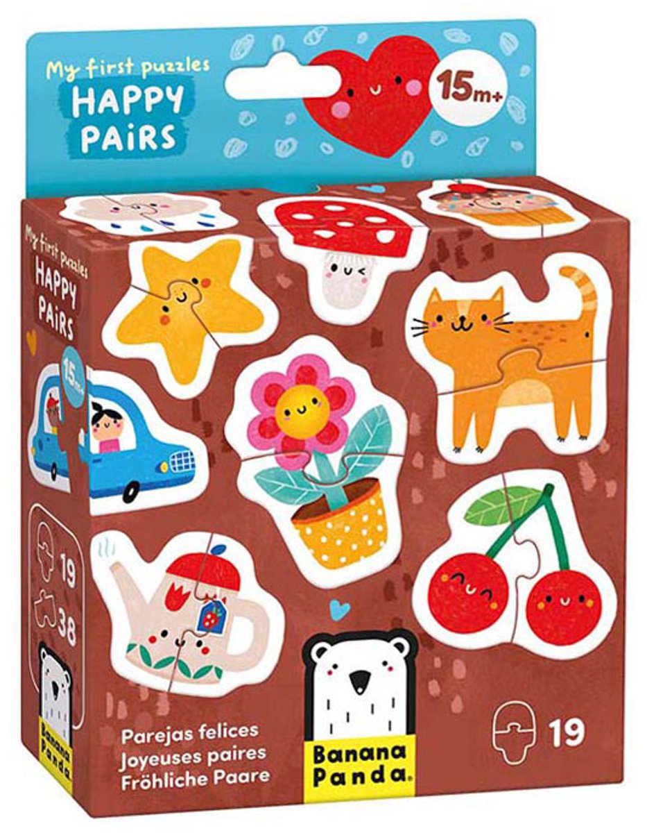 Jouets puzzle banane panda - mes premiers puzzles heureux doubles 19 pièces.