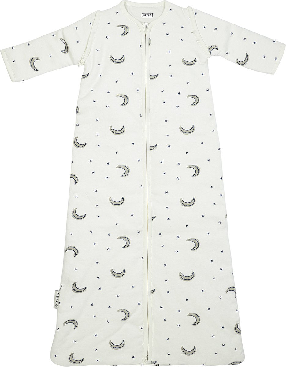 Meyco gigoteuse hiver lune - manches zippées - indigo - 70cm - gigoteuse d'hiver
