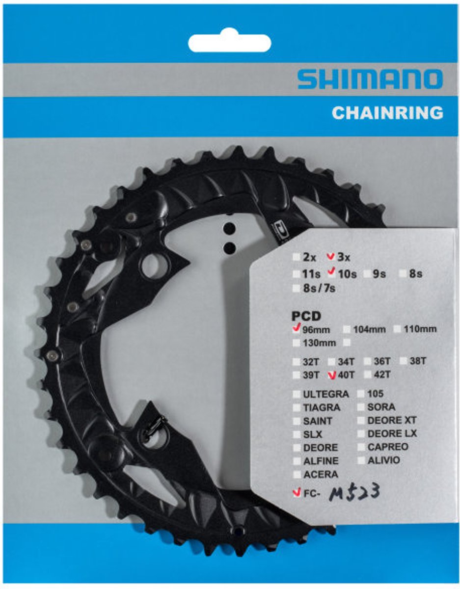 Shimano - chaîne Top 40T FC -MT500 FC -M523 pour protecteur de chaîne (AN) 10 vitesses - noir