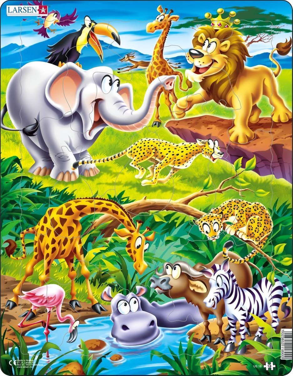 Selecta Larsen puzzle animaux - en safari, 18 pcs.