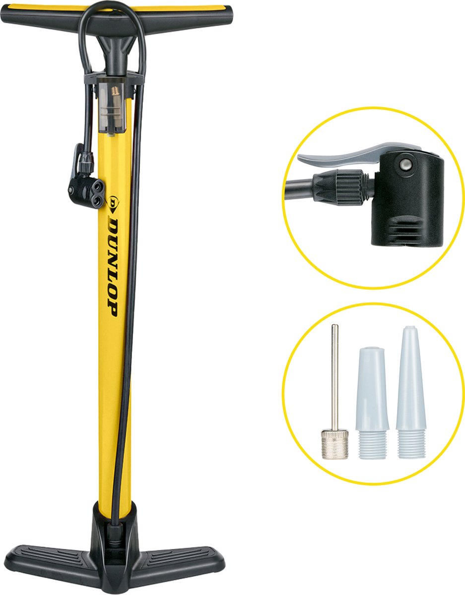 Pompe à vélo Dunlop jaune