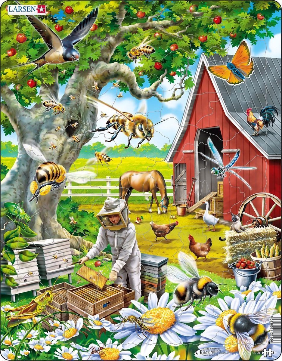 Selecta Larsen puzzle animaux - l'apiculteur avec les abeilles, 53 pcs.