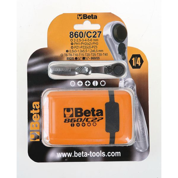Outils de clés Beta Ratel 860 C27 avec bits à vis 27 pièces dans la boîte