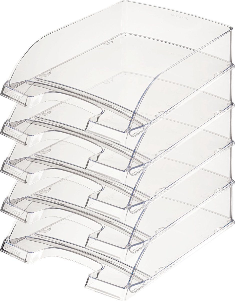 Leitz corbeille à courrier plus 5226 transparent 5 pièces