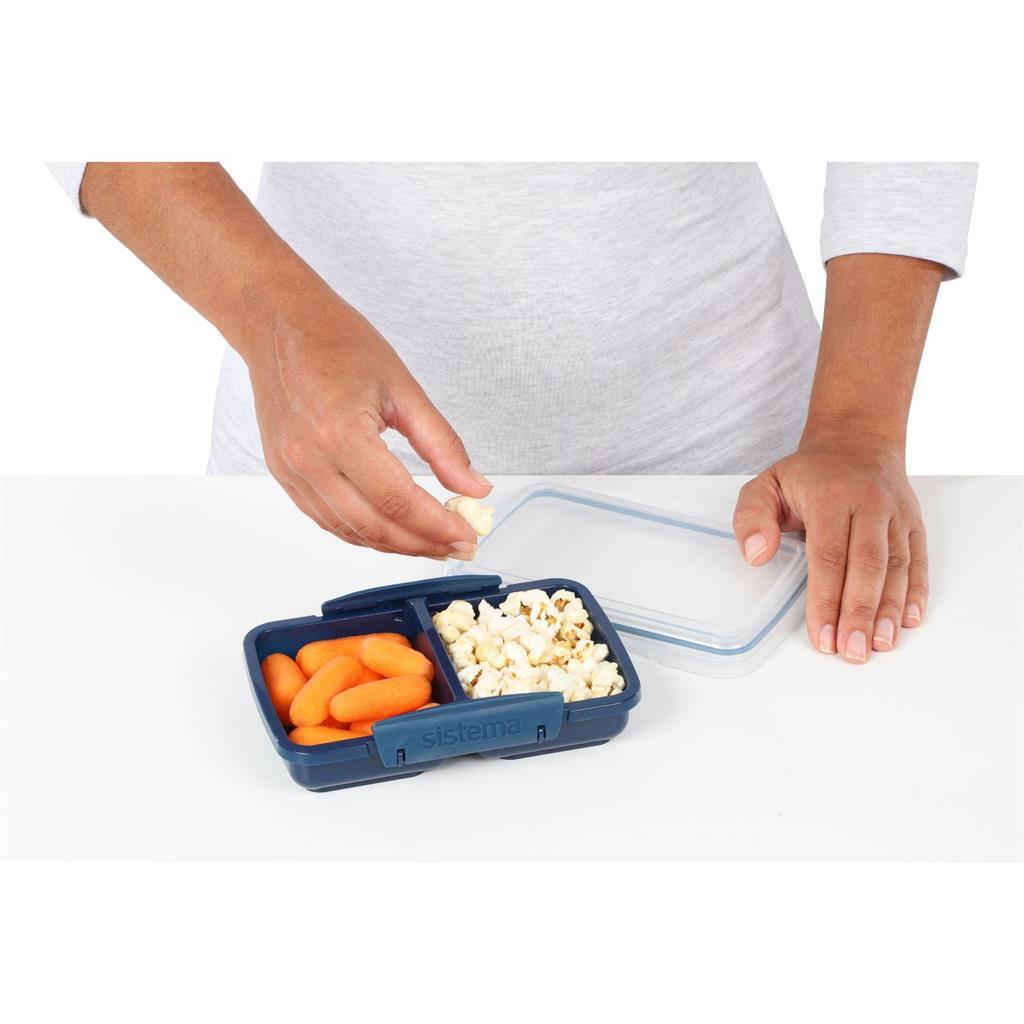 Sistema boîte snack à emporter 2 compartiments 350 ml bleu clair bleu assorti