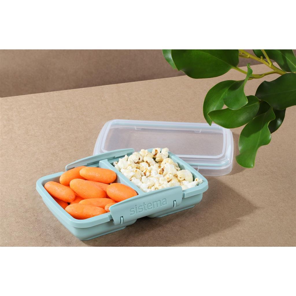 Sistema boîte snack à emporter 2 compartiments 350 ml bleu clair bleu assorti