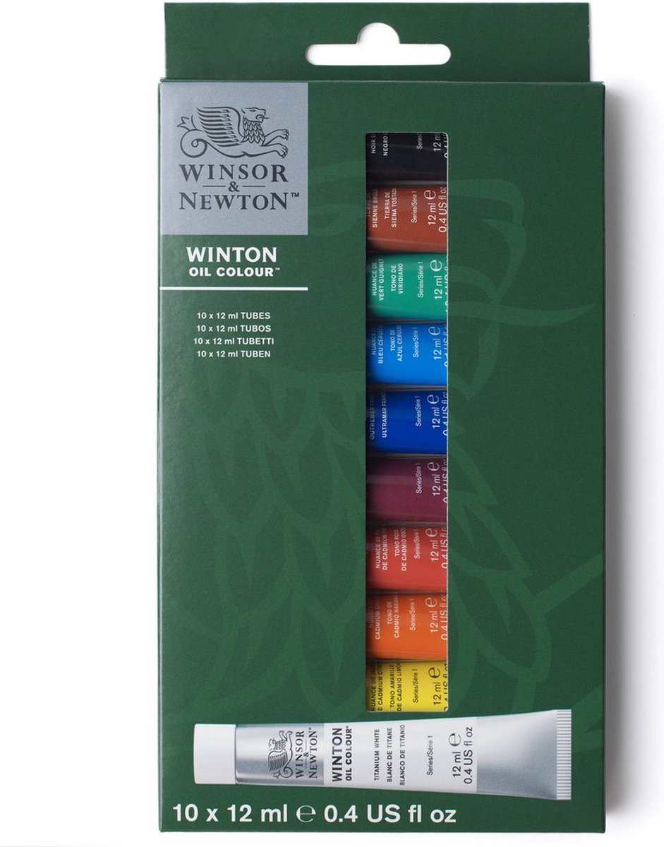 Winsor Newton 1490701 Winton Kit de peinture à l'huile – 10 × 12 ml – Peinture à l'huile pour débutants et artistes – Kit pour débutants