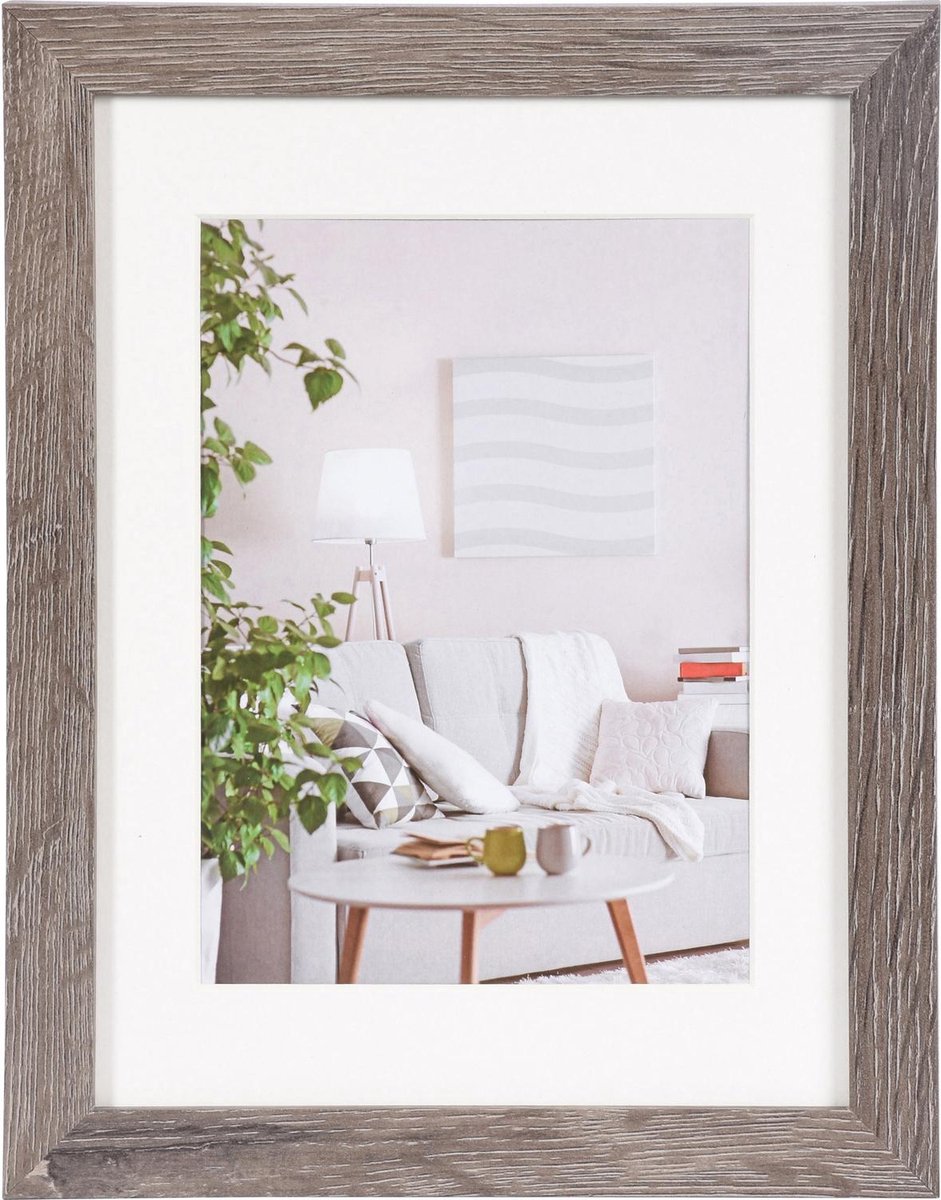 Cadre photo Henzo - - moderne - format photo 18x24 cm - gris foncé
