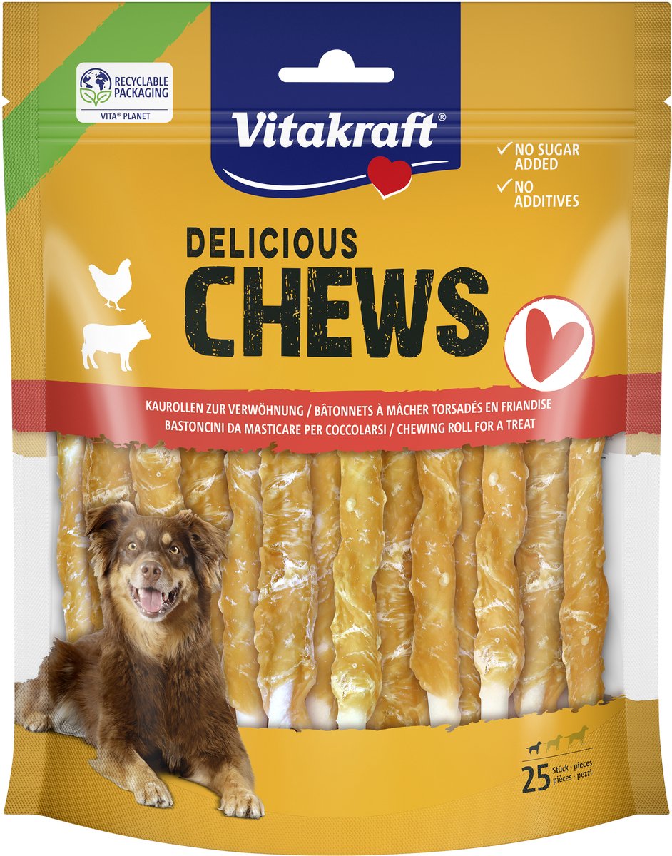 Vitakraft charcuterie rouleaux à mâcher s 25 pcs. 300 gr - collation pour chien