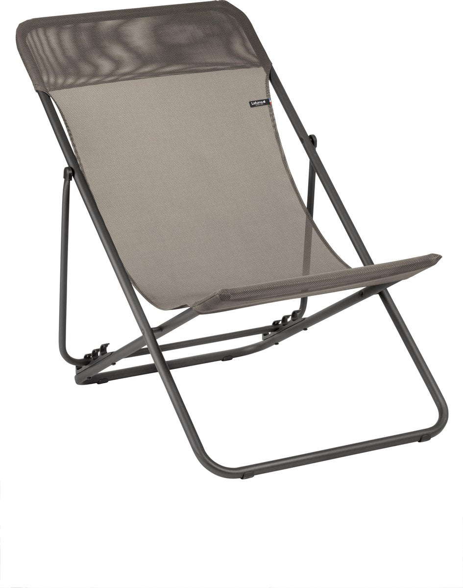 Lafuma maxi transat - chaise de plage - réglable - pliable - graphite