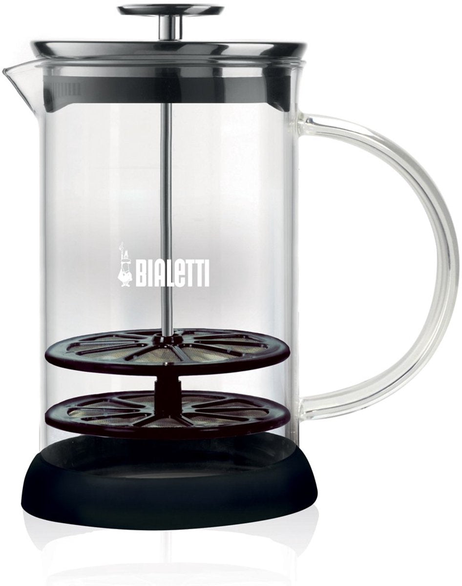Mousseur à lait Bialetti cappuccinatore 330 ml - mousseur à lait manuel - verre borosilicate - pour cappuccino, latte macchiato et spécialités de café