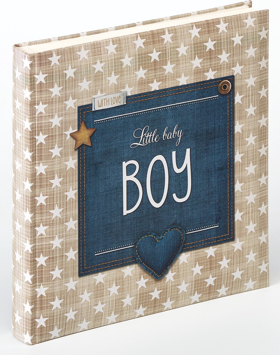 Walther uk-100-l petit bébé garçon - album photo - taille 28x30,5 cm - bleu beige blanc
