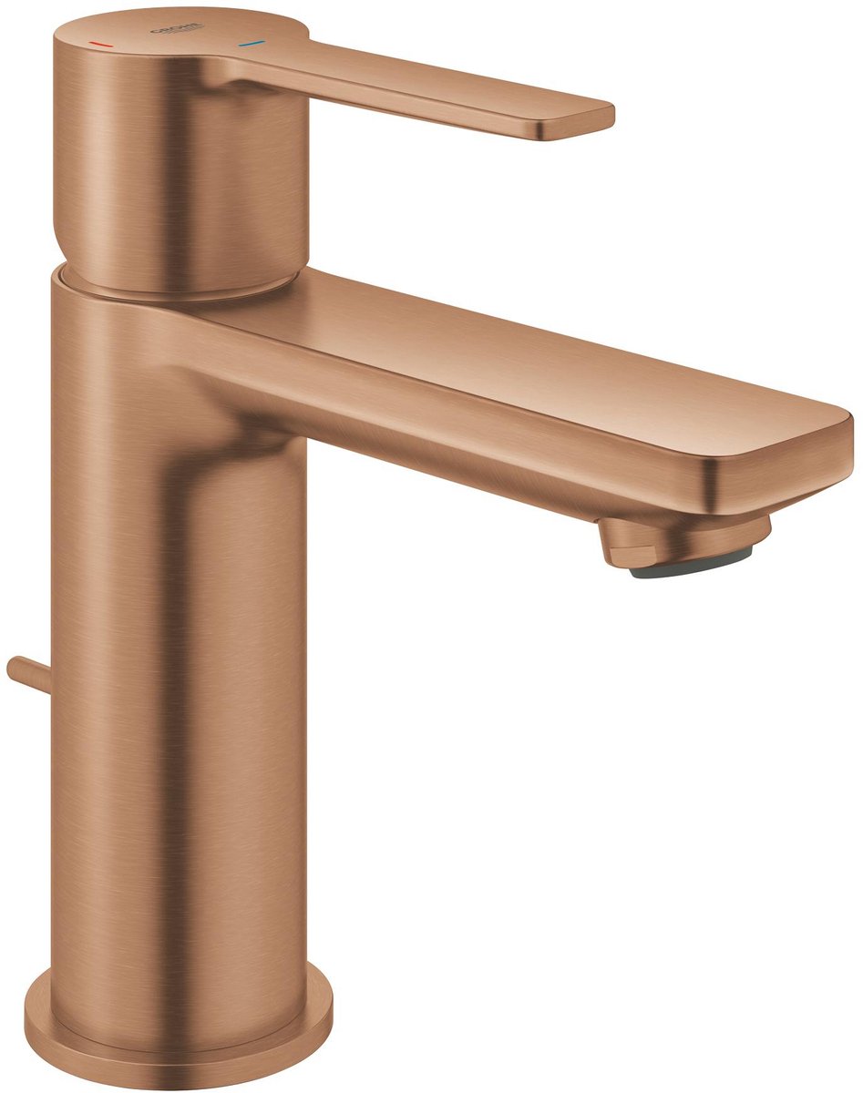Mitigeur lavabo Grohe Lineare nouveau taille XS es – démarrage à froid – vidage automatique – ecojoy – coucher de soleil chaud brossé