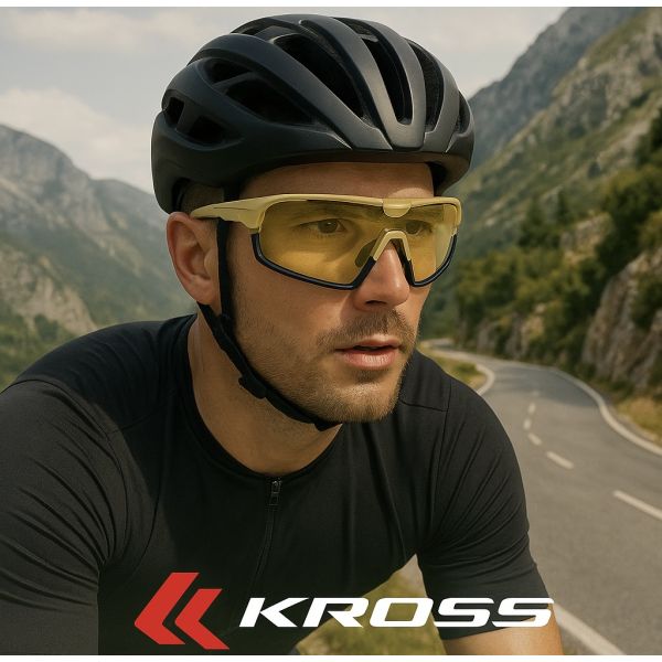 Lunettes de vélo Kross Braker UV400 verres interchangeables - monture beige