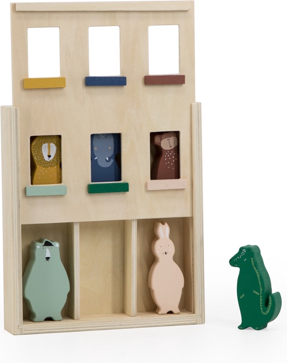 Jouets en bois Trixie - appartement - maison de poupée - maison pour 6 animaux - à partir de 1 an - pour garçons et filles - fsc