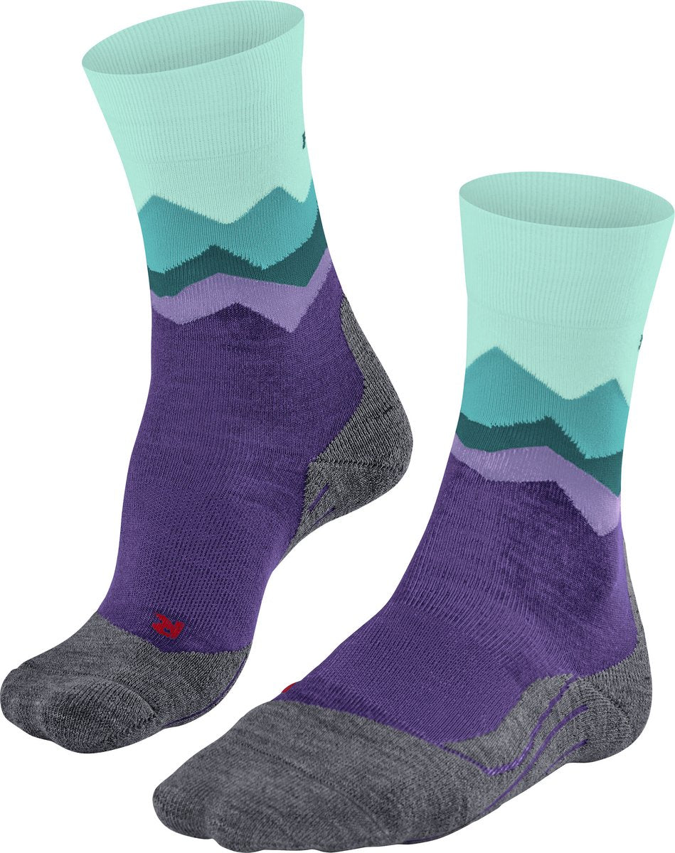 Falke tk2 chaussettes de marche en laine épaisse anti-ampoules en matériau fonctionnel femme violet - taille 41-42