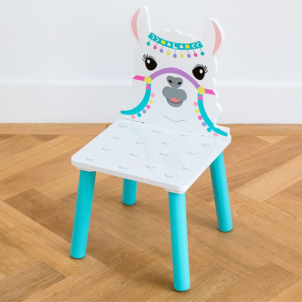 Table en bois de lama avec 2 chaises