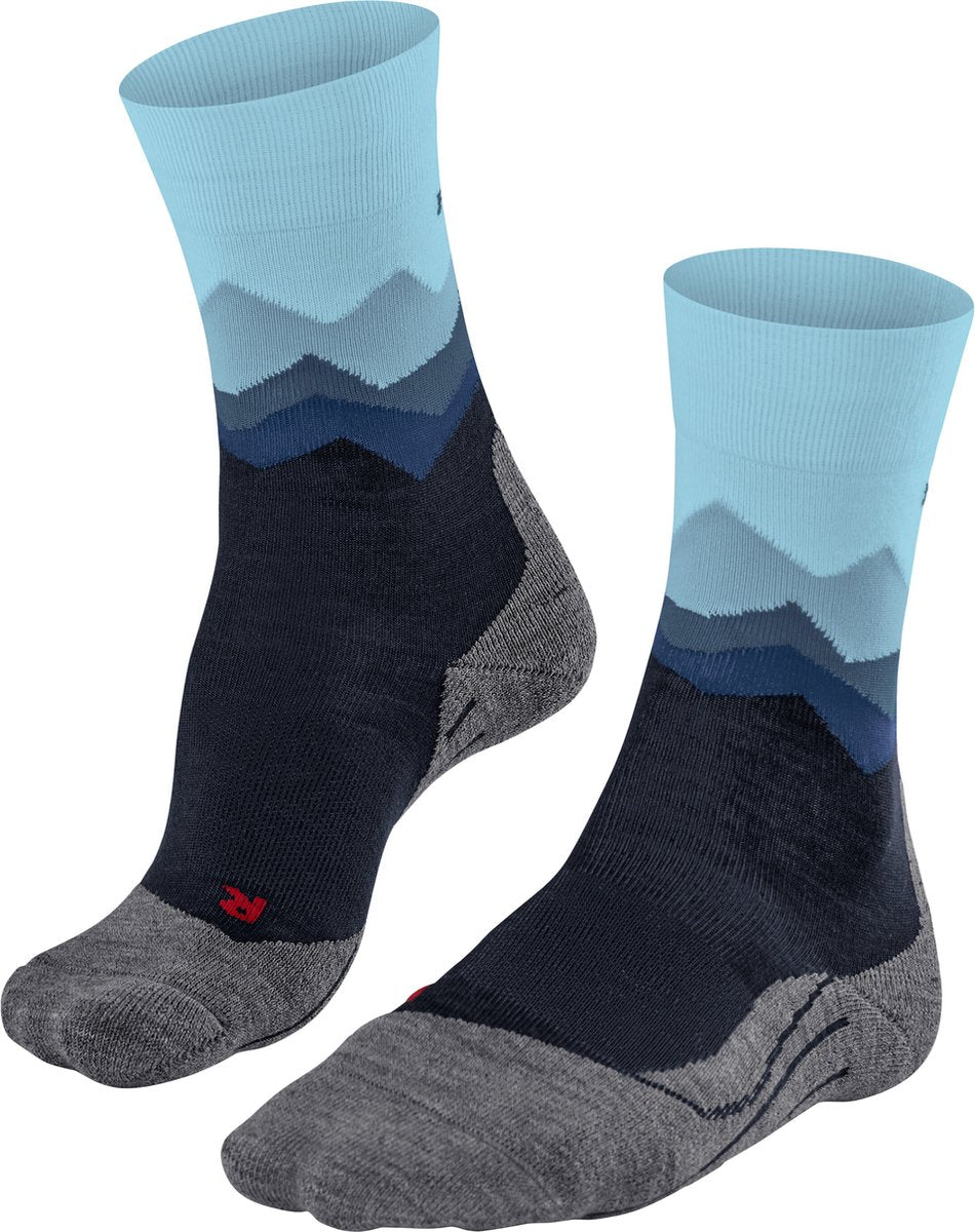 Falke tk2 chaussettes de marche en laine épaisse anti-ampoules en matériau fonctionnel femme bleu - taille 35-36