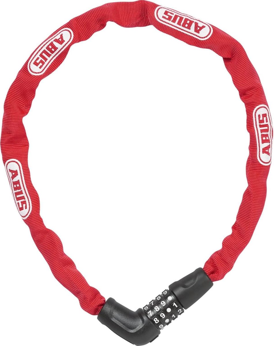 ABUS 5805C 75 Verrouillage de la chaîne rouge - 4 mm d'épaisseur - 75 cm de longueur